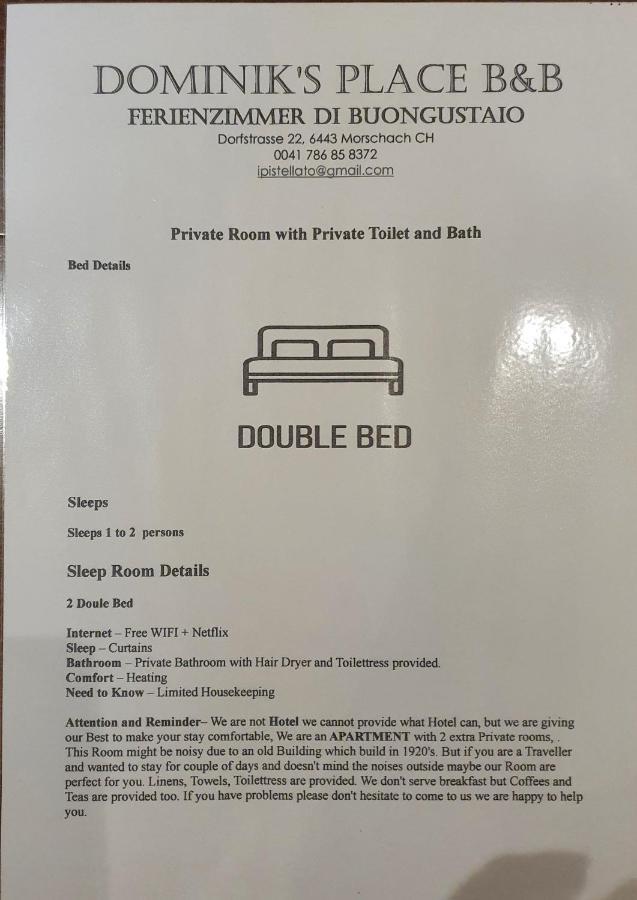 Buongustaio1 Zimmer mit ensuite T&B Morschach Extérieur photo